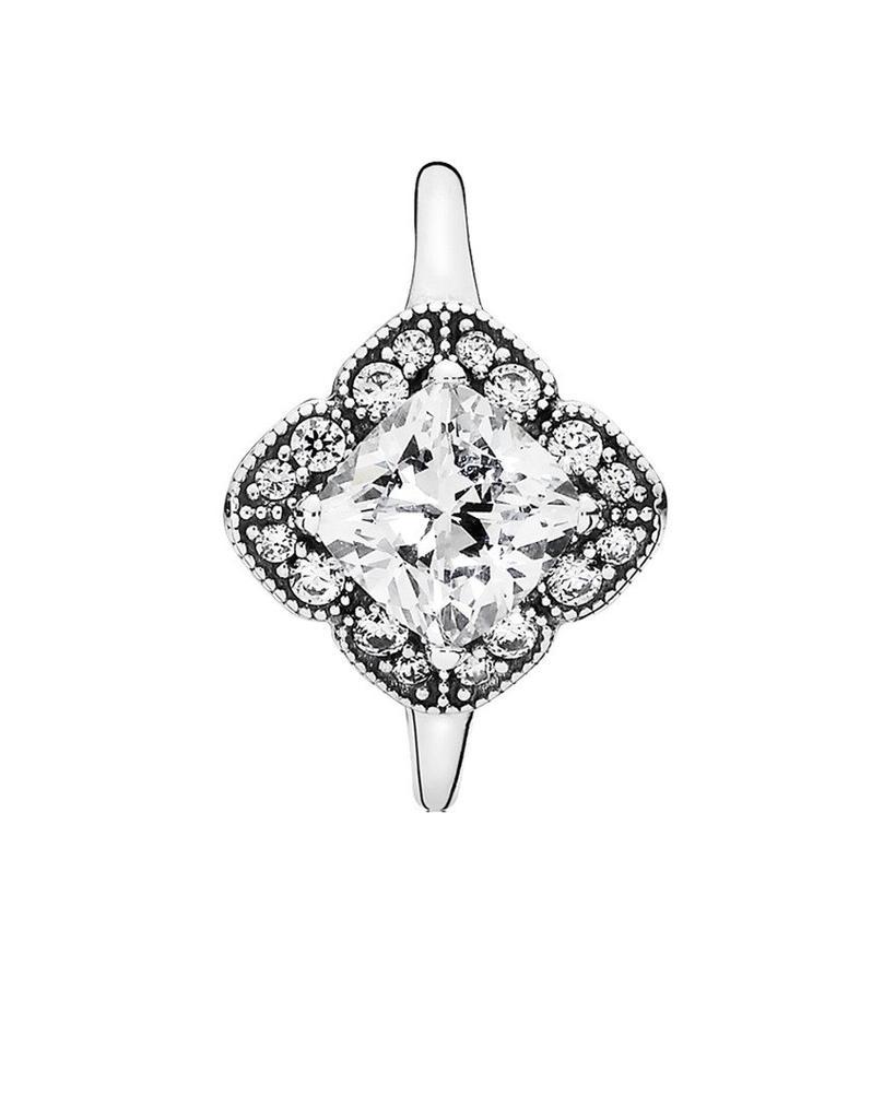 商品PANDORA|Pandora Silver CZ Floral Fancy Ring,价格¥225,第4张图片详细描述