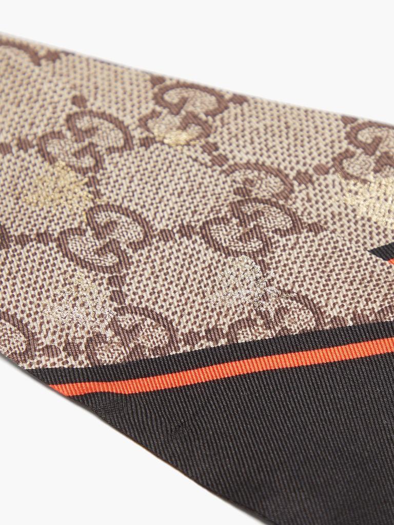商品Gucci|GG and bee-jacquard silk-twill scarf,价格¥1410,第6张图片详细描述