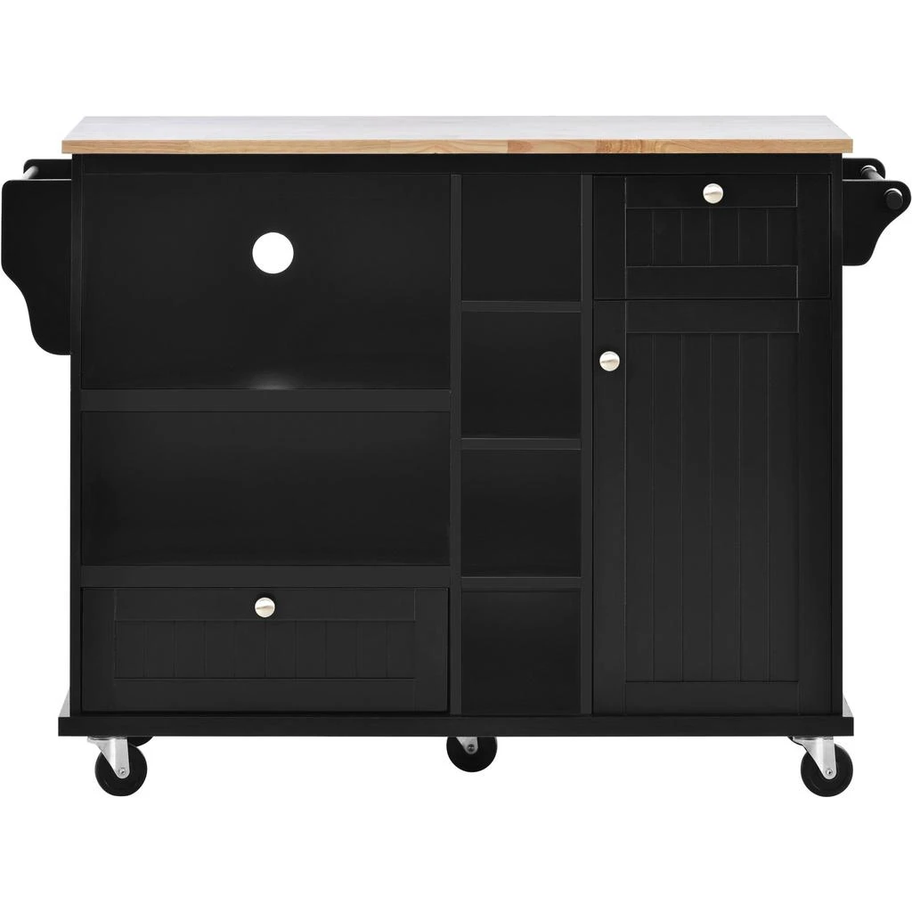 Streamdale Solid wood kitchen island cart with storage and wheels 商品