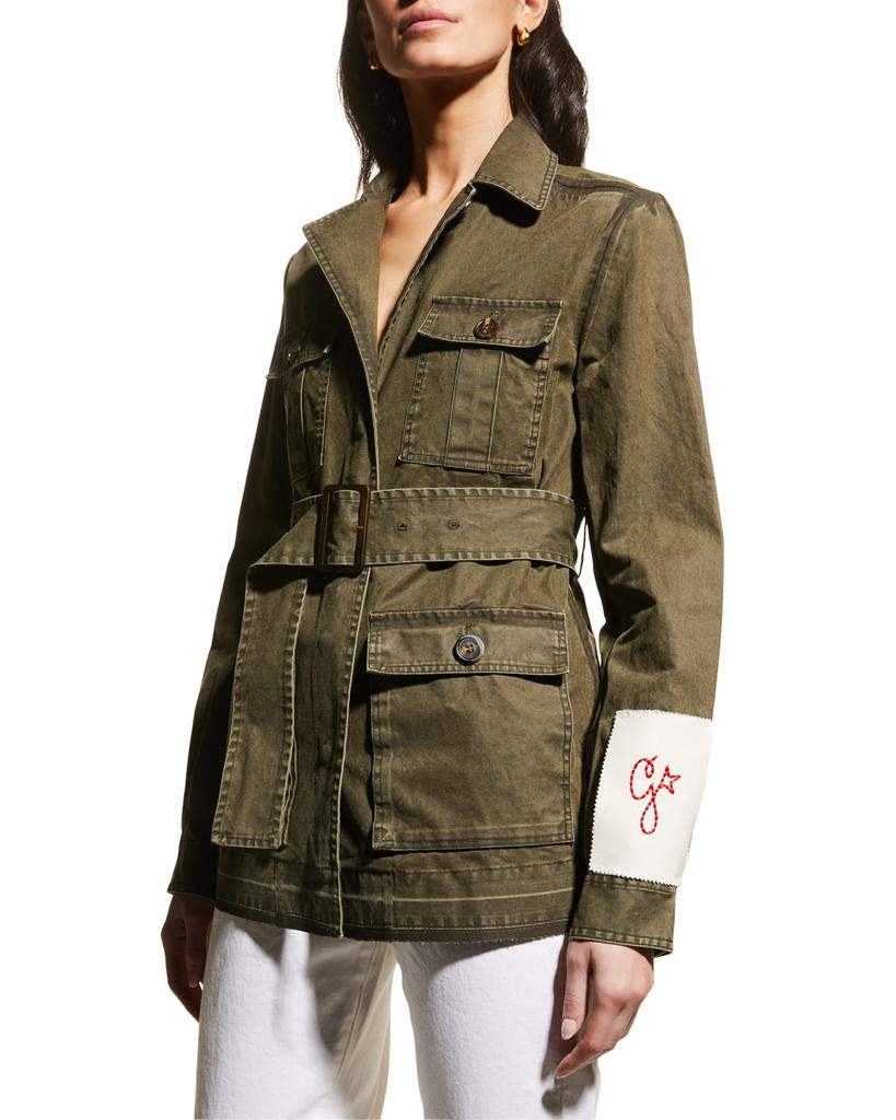 Distressed Cotton Canvas Field Jacket商品第1张图片规格展示