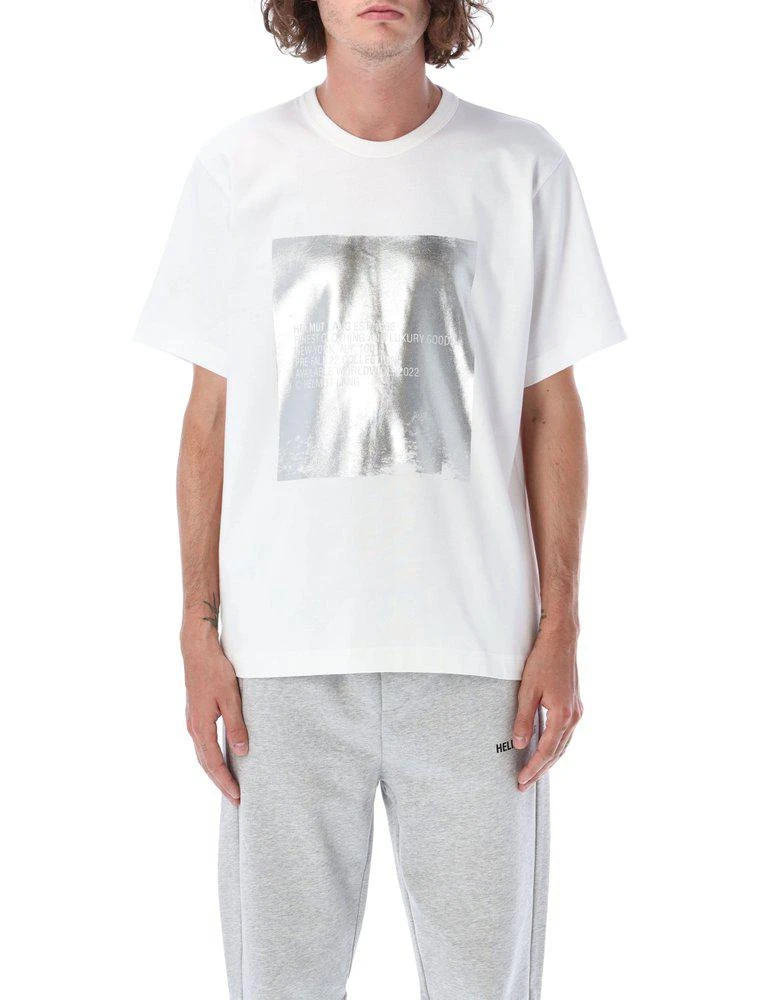 商品Helmut Lang|Helmut Lang Square Silver Crewneck T-Shirt,价格¥866,第1张图片