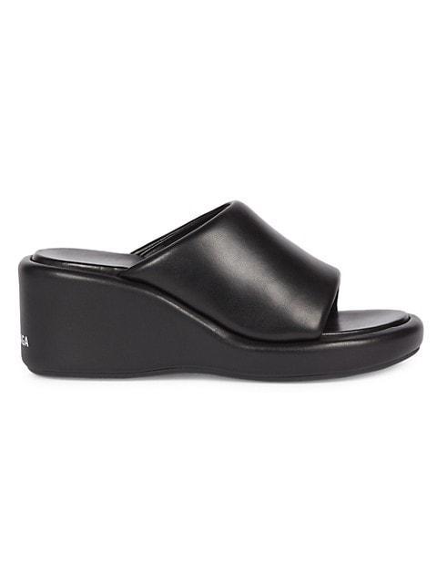 商品Balenciaga|Rise Leather Wedge Sandals,价格¥5987,第1张图片