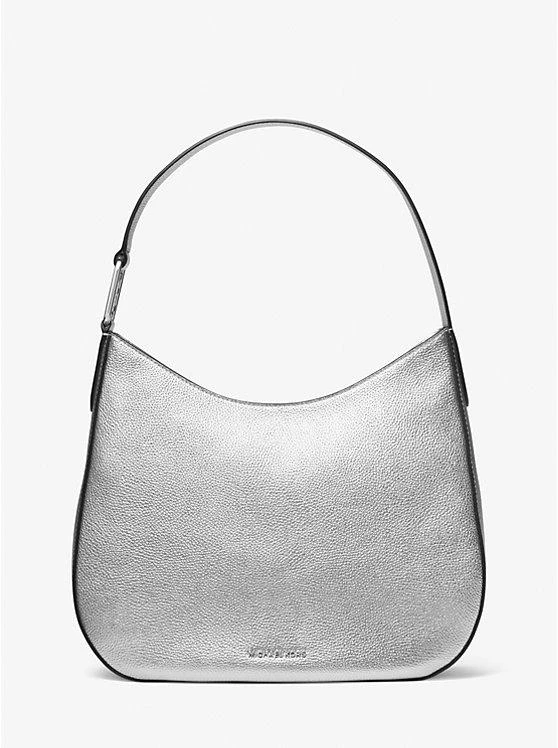 商品Michael Kors|Kensington Large Metallic Leather Hobo Shoulder Bag,价格¥2222,第1张图片