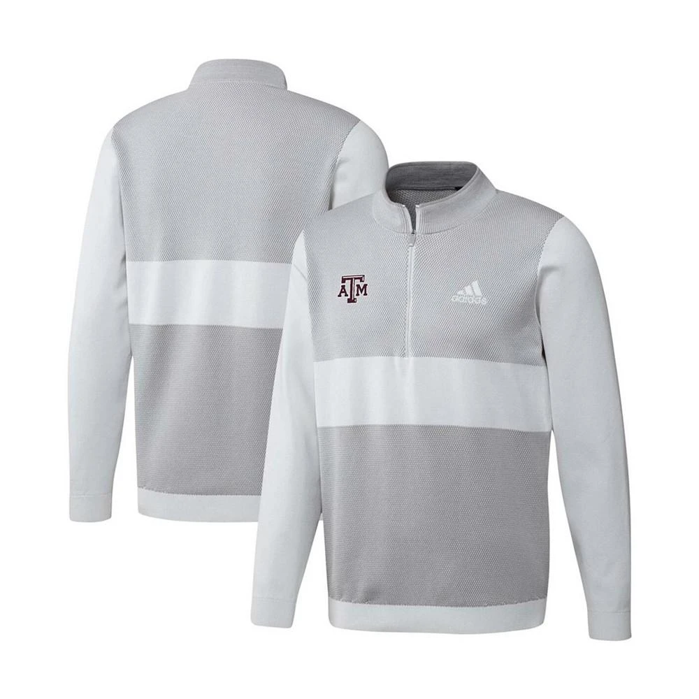 商品Adidas|Men's Gray Texas A M Aggies Knit Quarter-Zip Jacket,价格¥878,第1张图片