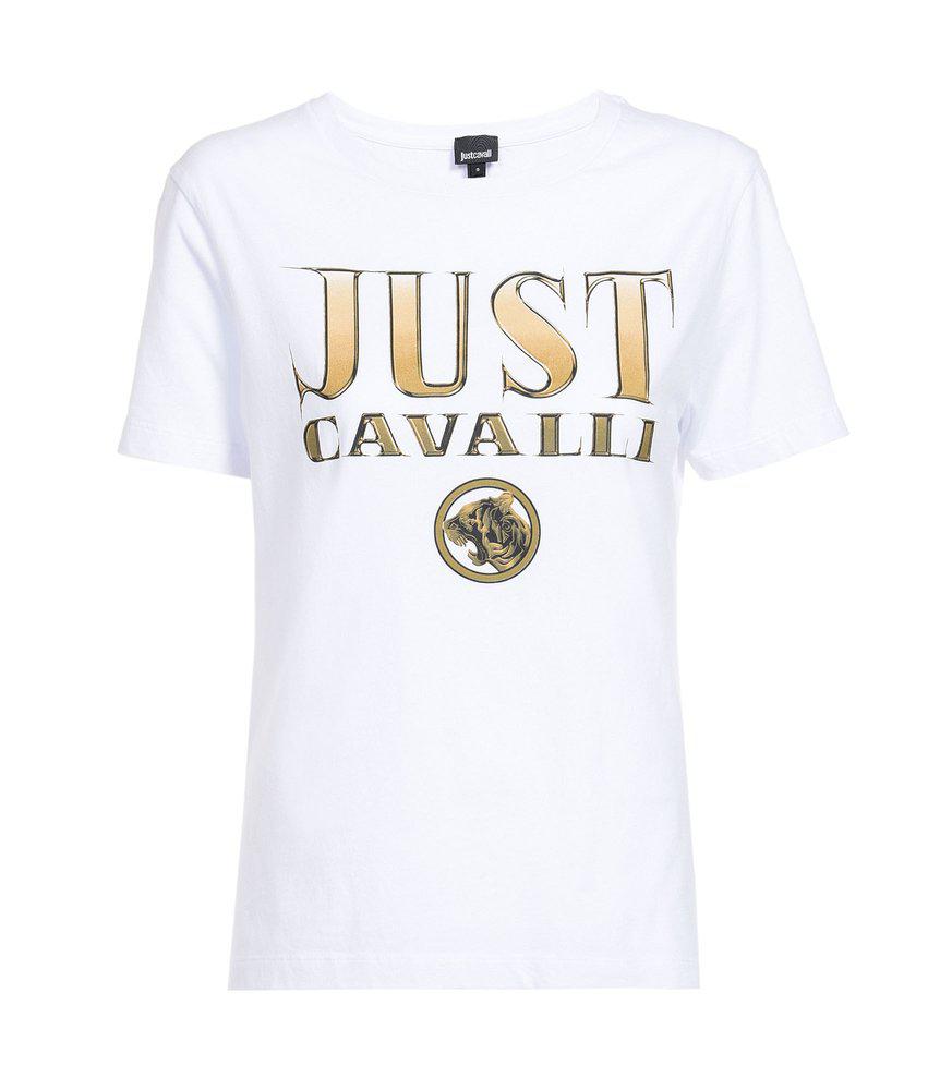 Just Cavalli Logo-Printed Crewneck T-Shirt商品第1张图片规格展示