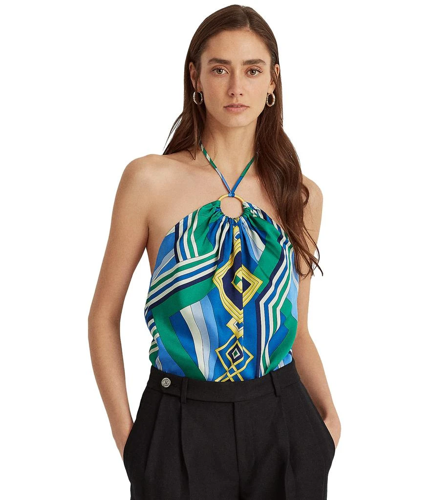 商品Ralph Lauren|Print Sleeveless Halter Top,价格¥272,第1张图片