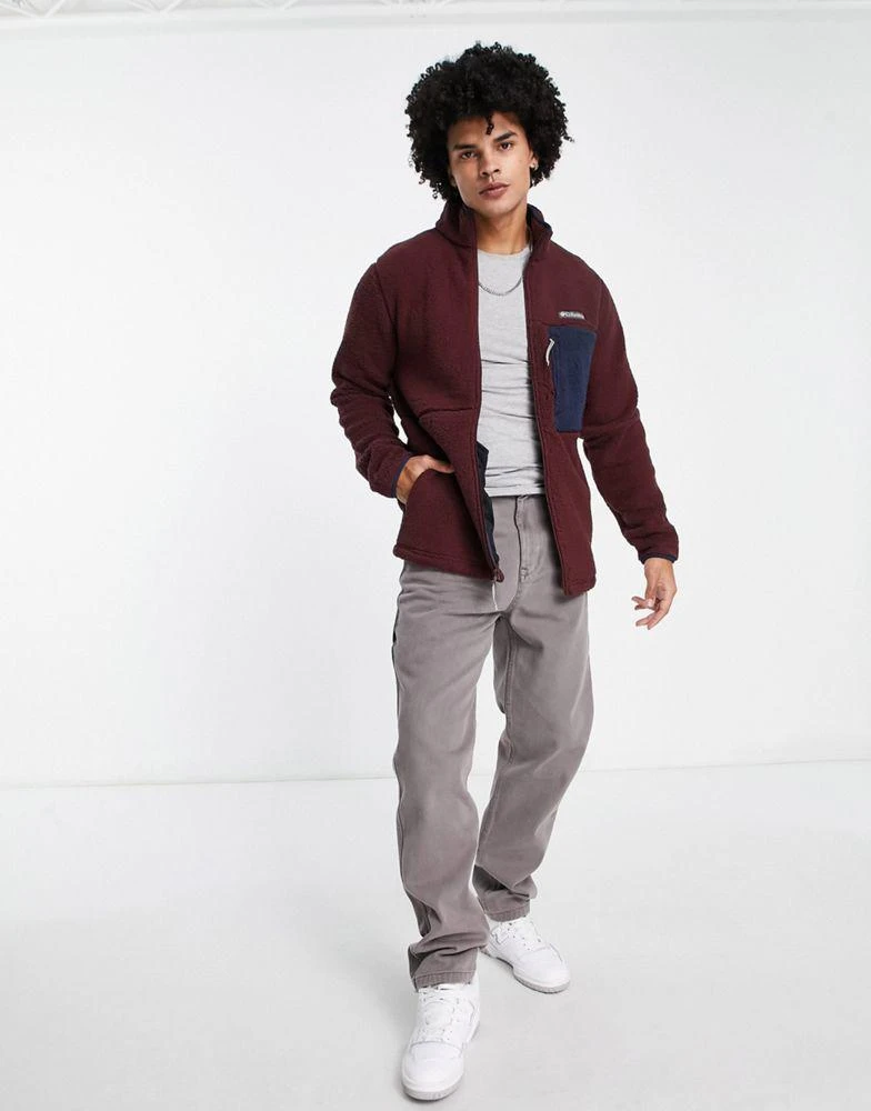 商品Columbia|Columbia Mountainside heavyweight fleece zip up in burgundy,价格¥467,第2张图片详细描述