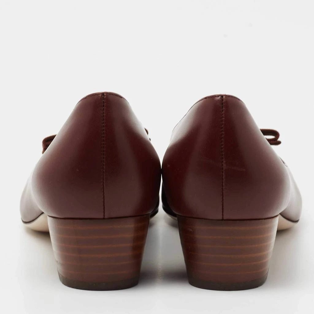 商品[二手商品] Salvatore Ferragamo|Salvatore Ferragamo Brown Leather Vara Bow Pumps  Size 41.5 ,价格¥3627,第5张图片详细描述
