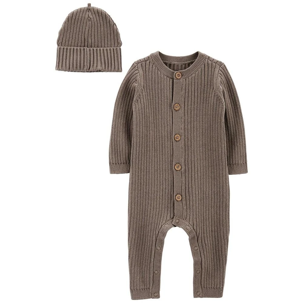 商品Carter's|Baby Boys and Baby Girls Sweater Jumpsuit and Cap, 2 Piece Set,价格¥185,第1张图片