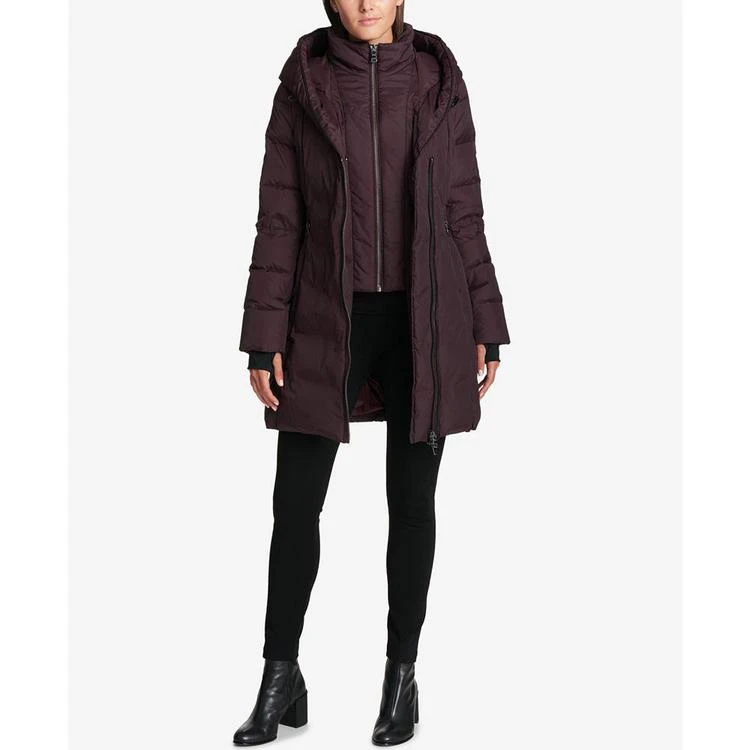 商品DKNY|Asymmetrical Faux-Leather-Trim Puffer Coat,价格¥1197,第1张图片