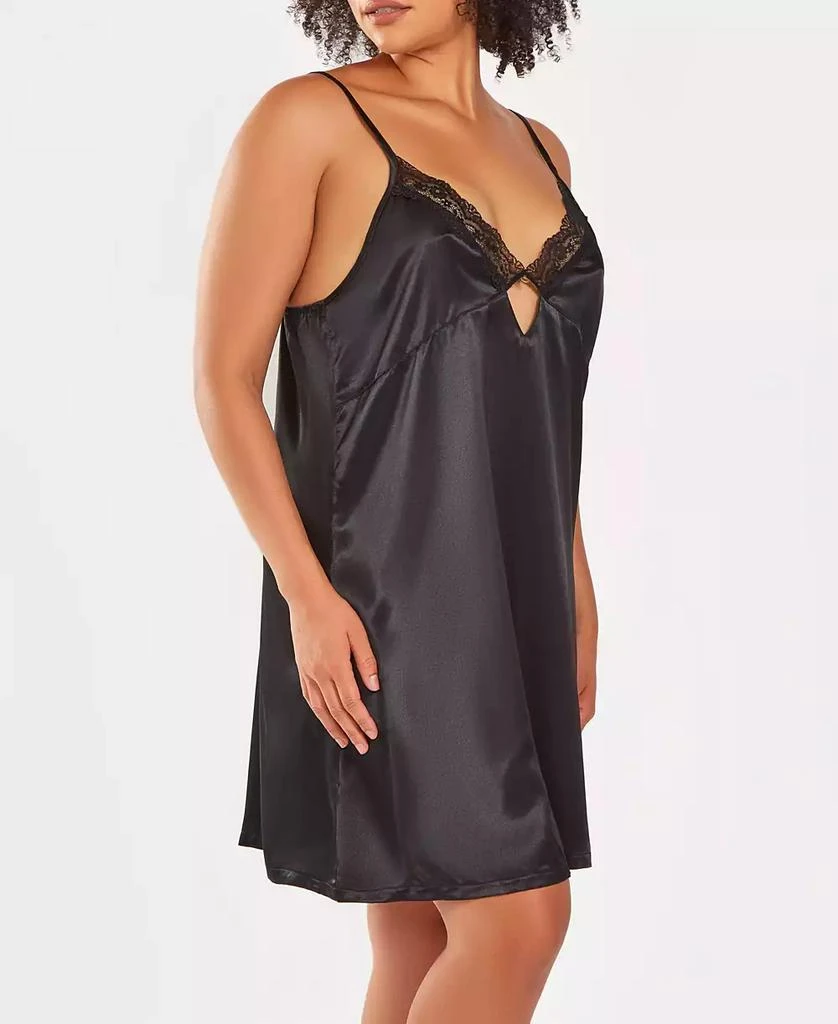 商品iCollection|Plus Sizes Silky Center Jeweled Chemise Nightgown,价格¥368,第3张图片详细描述