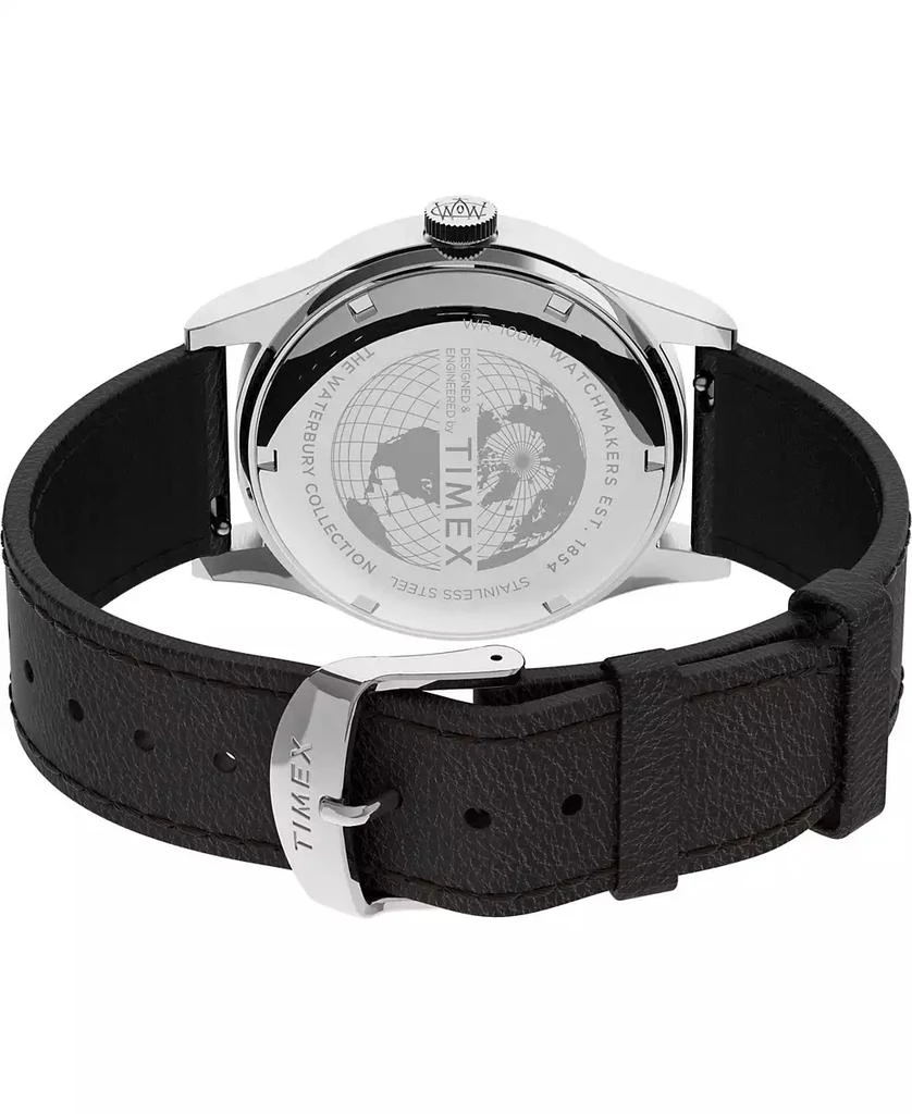 商品Timex|Men's Waterbury Traditional Day-Date Black Leather Strap Watch 39mm,价格¥1035,第3张图片详细描述