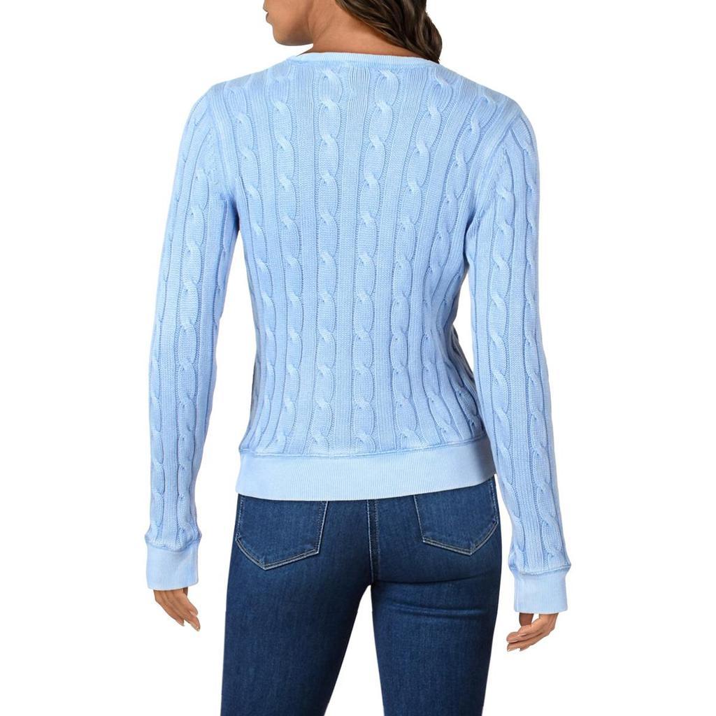 商品Ralph Lauren|Polo Ralph Lauren Womens Cable Knit Ribbed Trim Pullover Sweater,价格¥471,第4张图片详细描述
