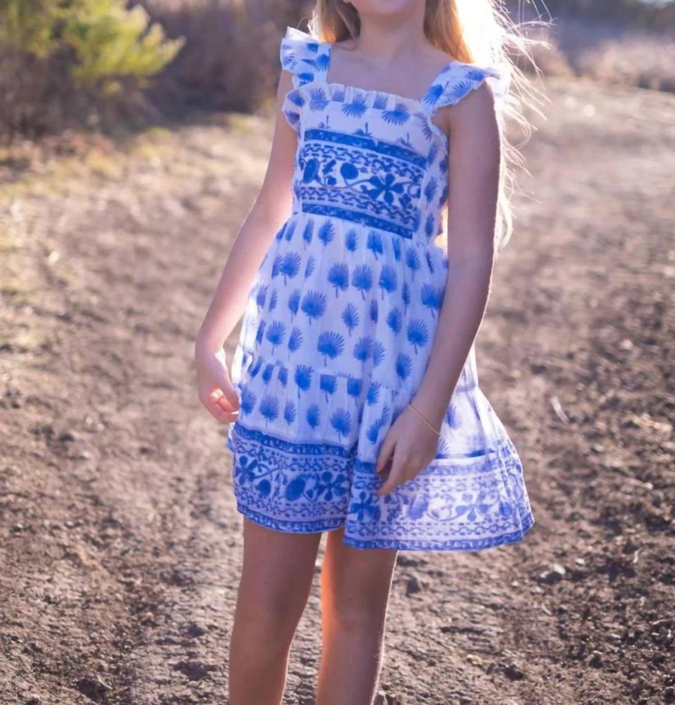 商品Bell|Girls Siena Dress In Blue/white Print,价格¥723,第2张图片详细描述
