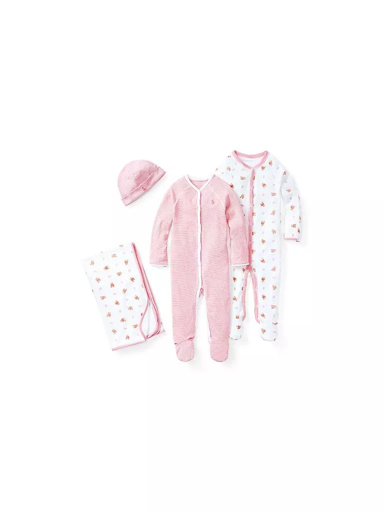 商品Ralph Lauren|Baby Girl's Polo Bear Print Cotton Footie,价格¥294,第3张图片详细描述