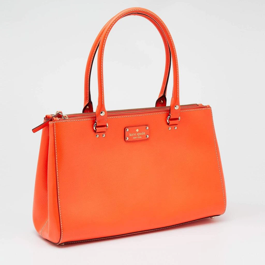 商品[二手商品] Kate Spade|Kate Spade Bright Orange Leather Martine Wellesley Tote,价格¥1037,第3张图片详细描述