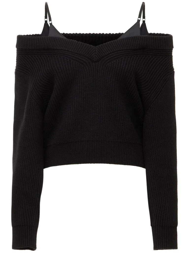 商品Alexander Wang|Cotton Blend Sweater W/ Satin Camisole,价格¥1708,第1张图片
