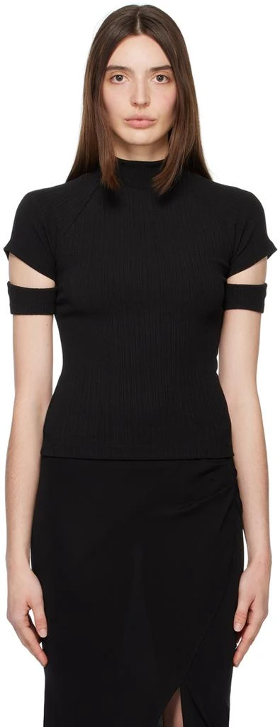 商品Helmut Lang|Black Cutout T-Shirt,价格¥1556,第1张图片