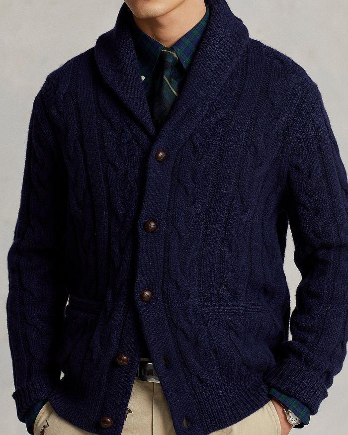 商品Ralph Lauren|Wool & Cashmere Cable Knit Shawl Collar Cardigan,价格¥2967,第6张图片详细描述
