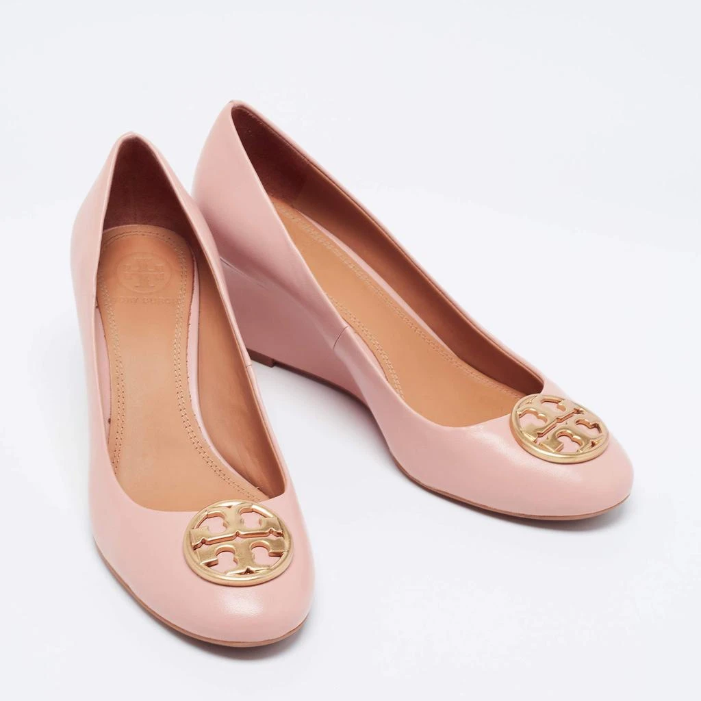 商品[二手商品] Tory Burch|Tory Burch Beige Leather Chelsea Wedge Pumps Size 37.5,价格¥999,第4张图片详细描述