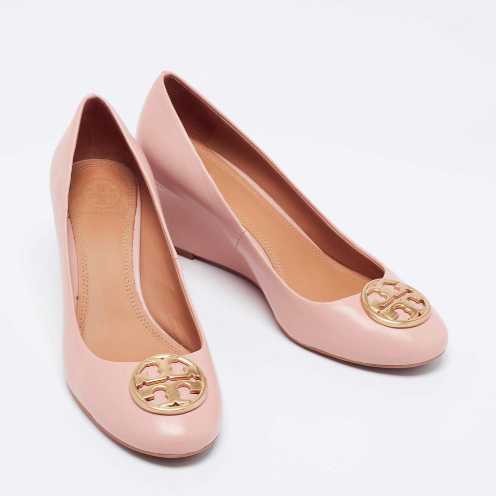 商品[二手商品] Tory Burch|Tory Burch Beige Leather Chelsea Wedge Pumps Size 37.5,价格¥1140,第6张图片详细描述