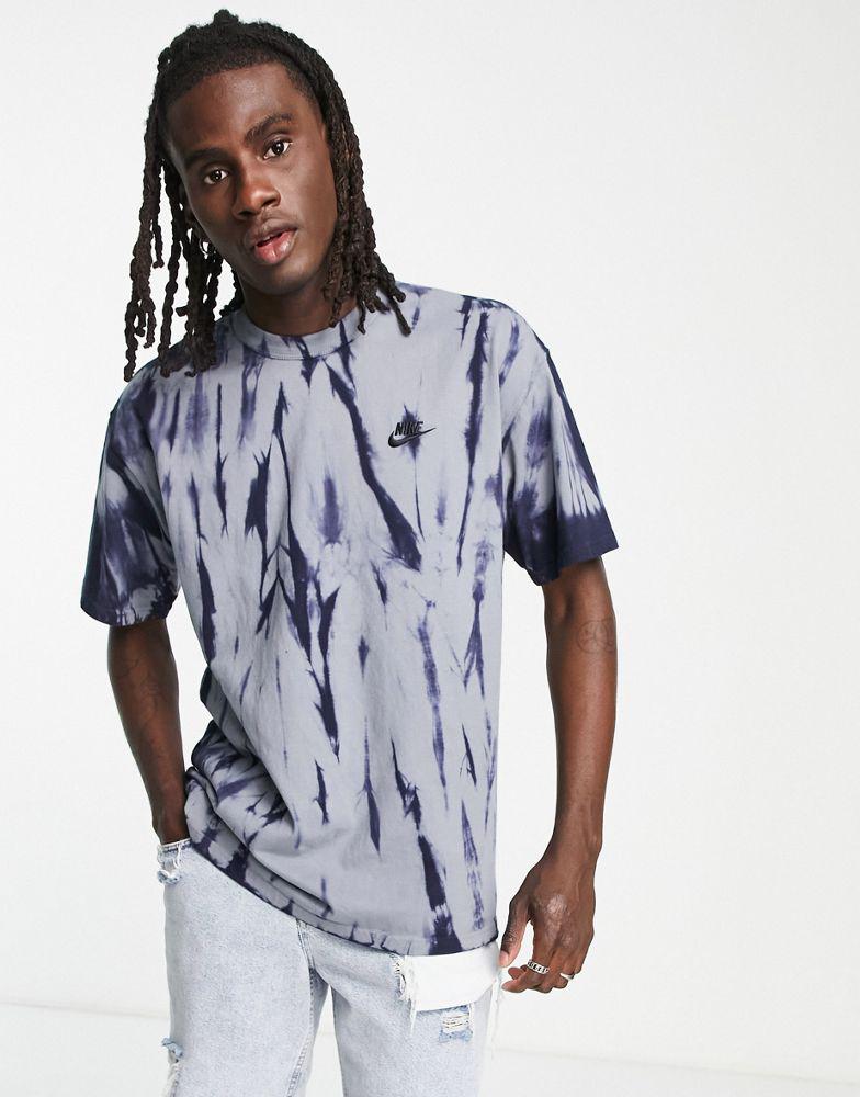 Nike premium essentials loose fit dropped shoulder t-shirt in cool grey tie dye商品第4张图片规格展示