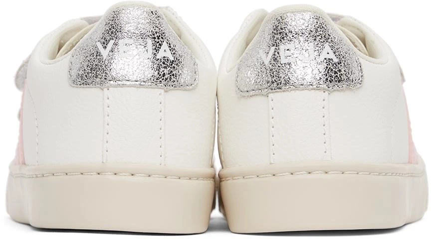 商品Veja|Kids White & Silver Leather Esplar Sneakers,价格¥519,第2张图片详细描述