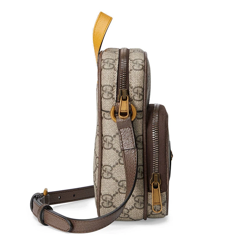 商品Gucci|【预售3-7天】GUCCI/古驰 2021春夏 Neo Vintage系列 米色和乌木色GG Supreme帆布猫科图案徽标复古迷你单肩包斜挎书包658556K9GOT8861,价格¥3991,第6张图片详细描述