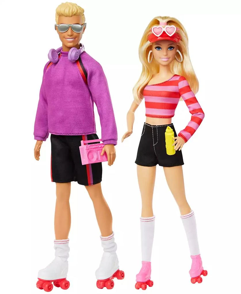 商品Barbie|65th Anniversary Fashionistas, 2 Dolls, 6 Accessories Set, Roller-Skating Theme,价格¥191,第1张图片