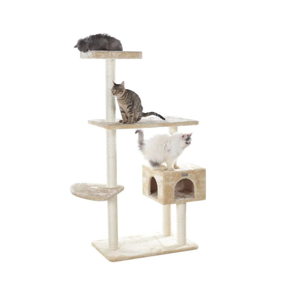 商品Macy's|57-Inch Real Wood Cat Tree With Perch & Playhouse,价格¥1015,第1张图片