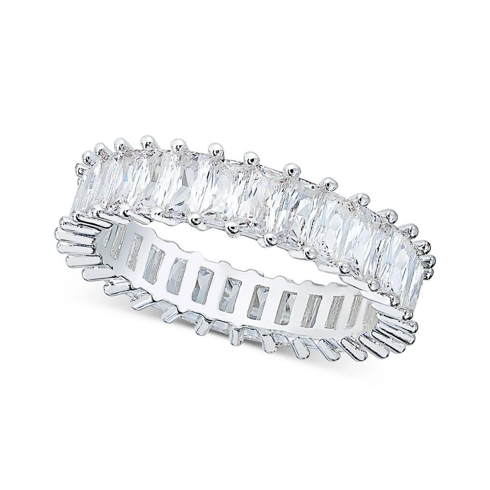 商品Charter Club|Silver-Tone Baguette Cubic Zirconia Band Ring, Created for Macy's,价格¥180,第1张图片