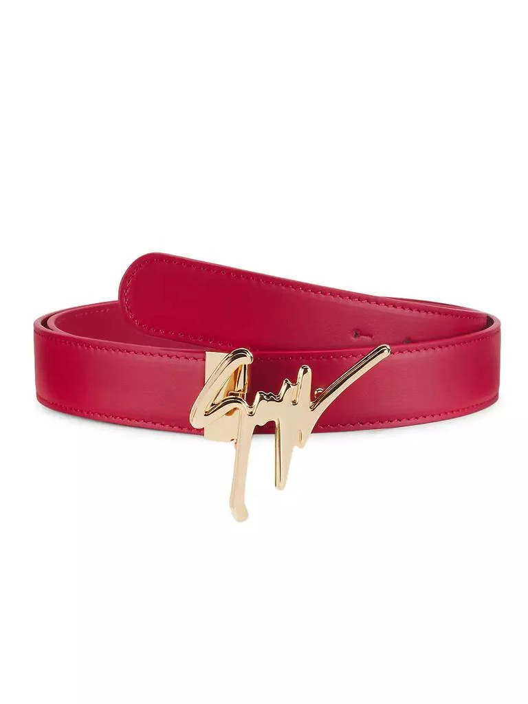 商品Giuseppe Zanotti|Brass Logo Leather Belt,价格¥1153,第2张图片详细描述