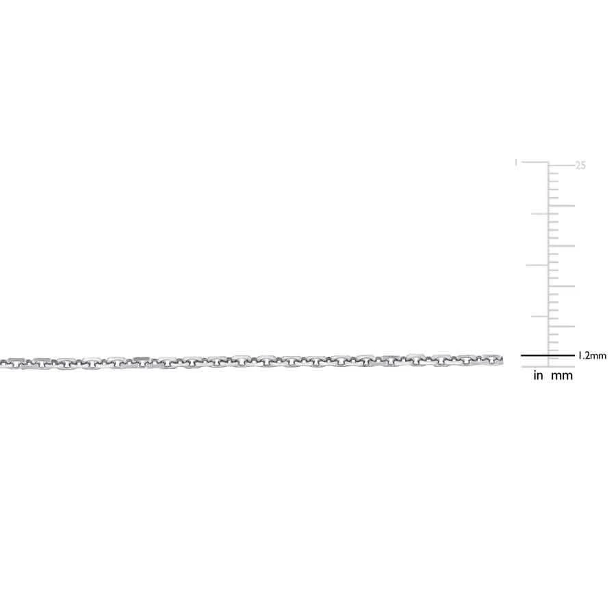 商品Amour|1.2mm Diamond-cut Cable Chain Necklace In 14K White Gold - 16 In,价格¥1488,第3张图片详细描述