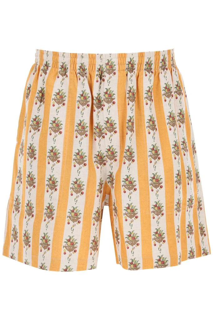 商品BODE|striped fruit bowl viscose linen shorts,价格¥1825,第1张图片