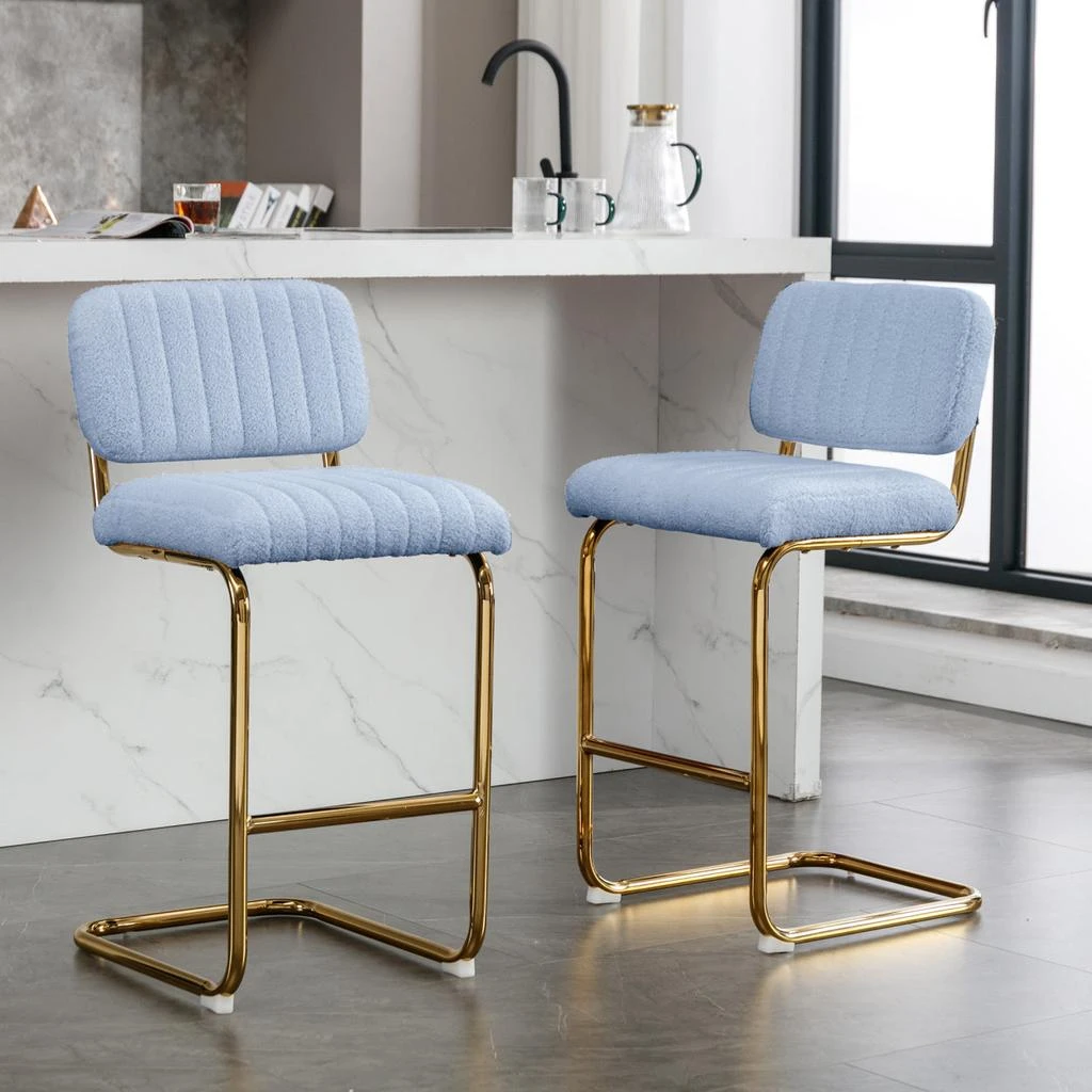 商品Simplie Fun|Mid-Century Modern Counter Height Bar Stools for Kitchen Set of 2,价格¥2099,第3张图片详细描述