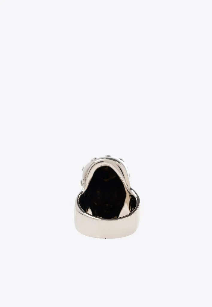 商品Alexander McQueen|Skull Jeweled Brass Ring,价格¥4208,第3张图片详细描述