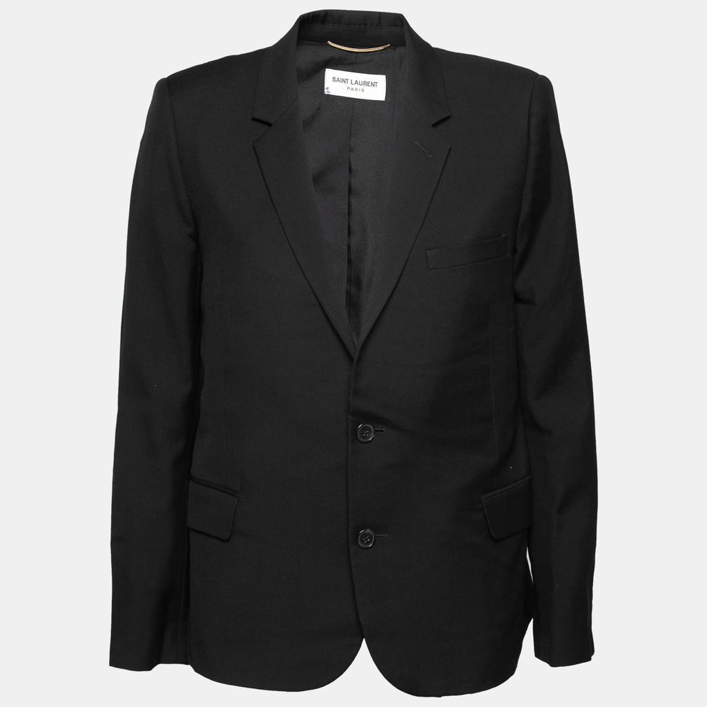 商品[二手商品] Yves Saint Laurent|Saint Laurent Black Wool Button Front Blazer XL,价格¥4061,第1张图片