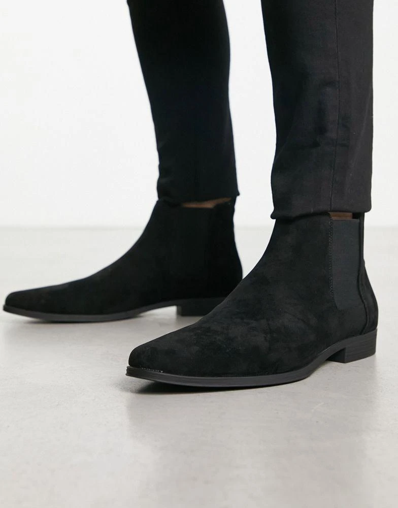 商品ASOS|ASOS DESIGN chelsea boots in black faux suede,价格¥315,第4张图片详细描述