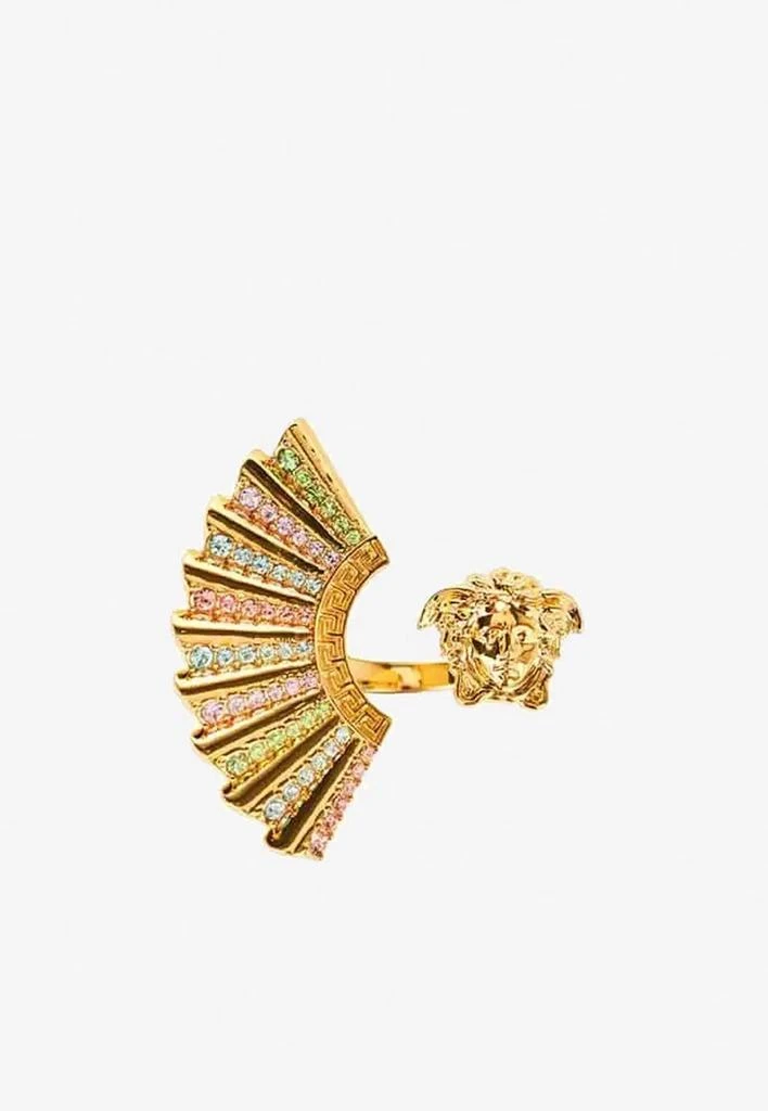 商品Versace|The Fan Medusa Ring with Swarovski Crystals,价格¥2237,第1张图片