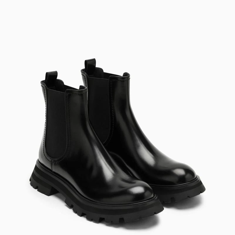 商品Alexander McQueen|Black leather beatles boot,价格¥4022,第2张图片详细描述