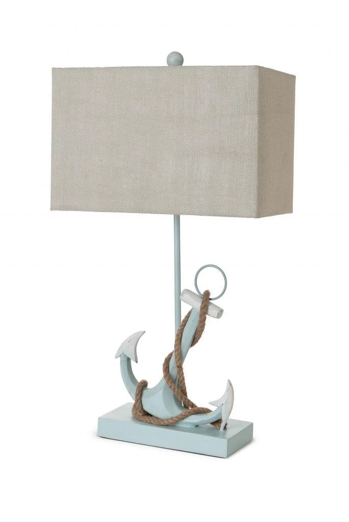 商品Homezia|Set of Two 28" Blue Coastal Anchor Table Lamps With Beige Shade,价格¥1883,第1张图片