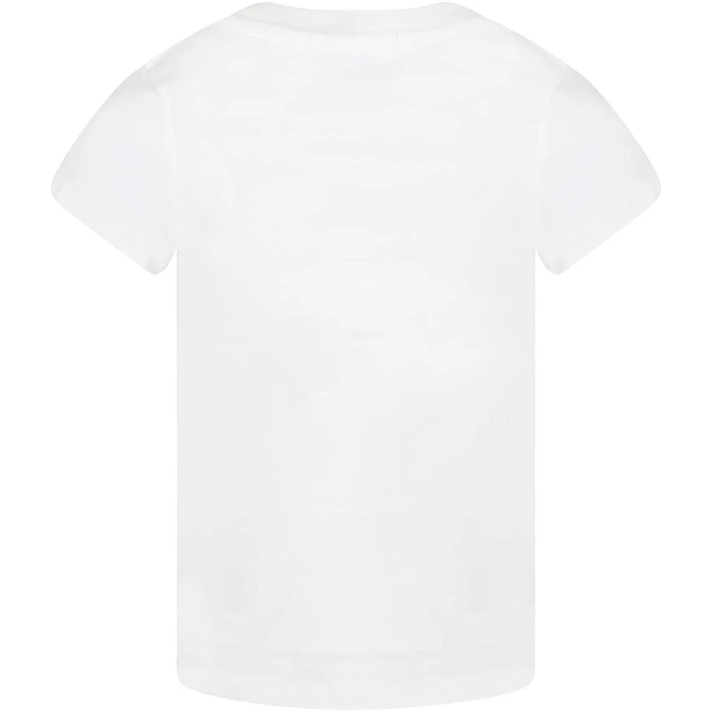 商品Calvin Klein|Calvin Klein White T-shirt For Girl With Logos,价格¥571,第2张图片详细描述