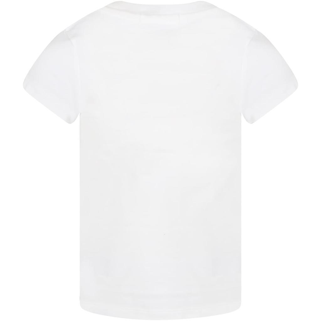 商品Calvin Klein|Calvin Klein White T-shirt For Girl With Logos,价格¥548,第4张图片详细描述