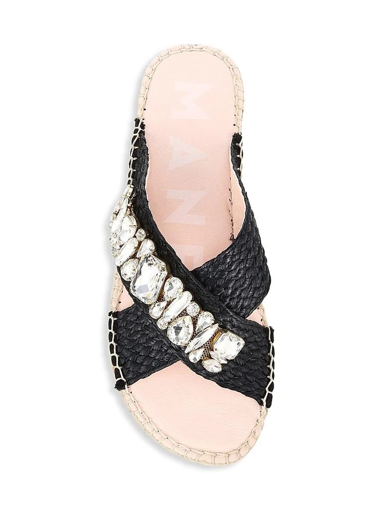 商品MANEBÍ|Crystal Raffia Espadrille Sandals,价格¥449,第5张图片详细描述