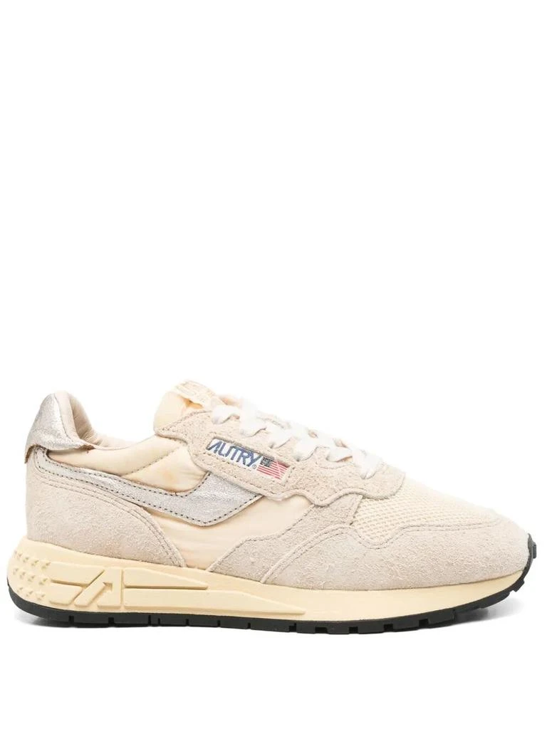 商品Autry|REELWIND LOW SNEAKERS IN NYLON SUEDE AND LEATHER COLOR ECRU AND PLATINUM,价格¥1599,第1张图片