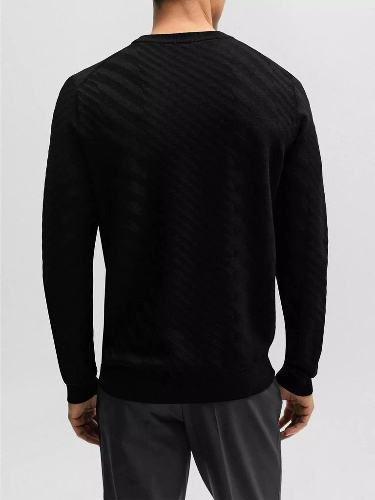 商品Hugo Boss|Graphic-Jacquard Sweater in a Virgin-Wool Blend,价格¥1485,第3张图片详细描述