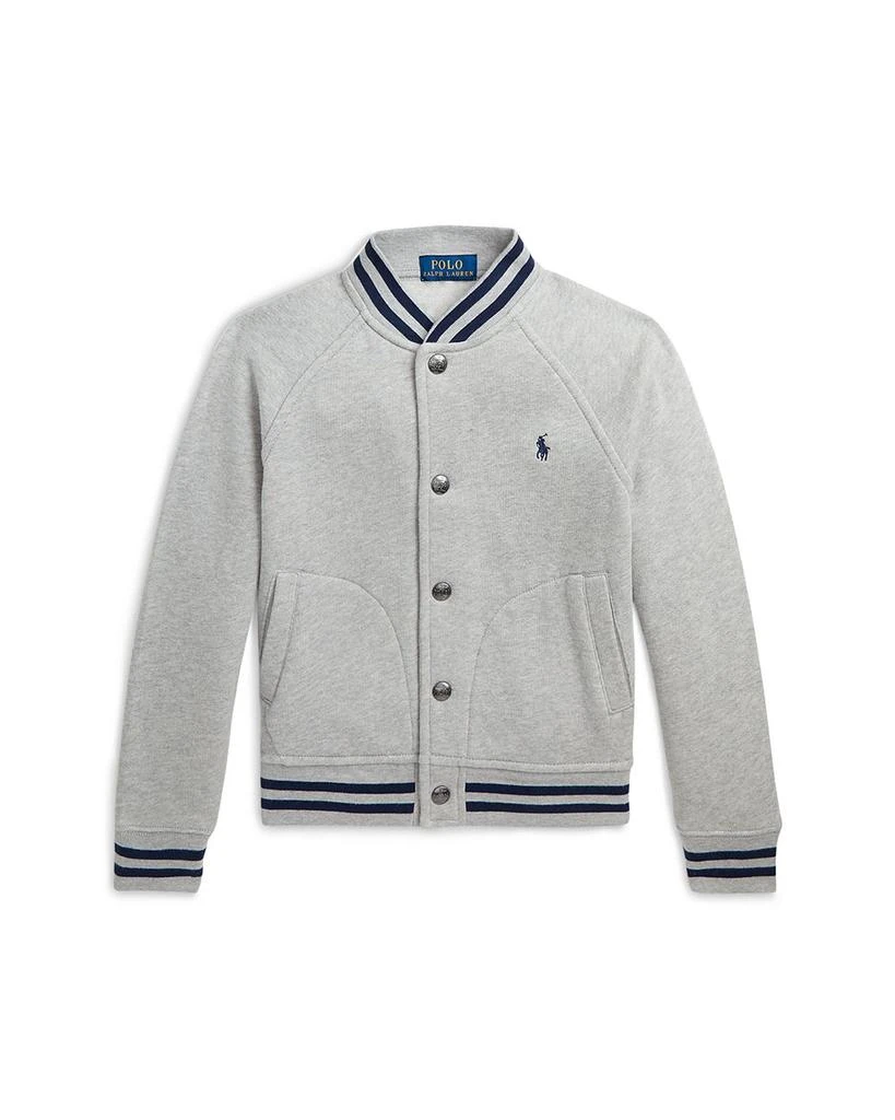 商品Ralph Lauren|Boys' Cotton Blend Fleece Baseball Jacket - Little Kid, Big Kid,价格¥561,第1张图片详细描述