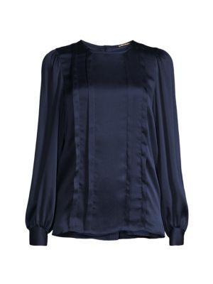 商品Tahari|Satin Pintuck Blouse,价格¥568,第7张图片详细描述