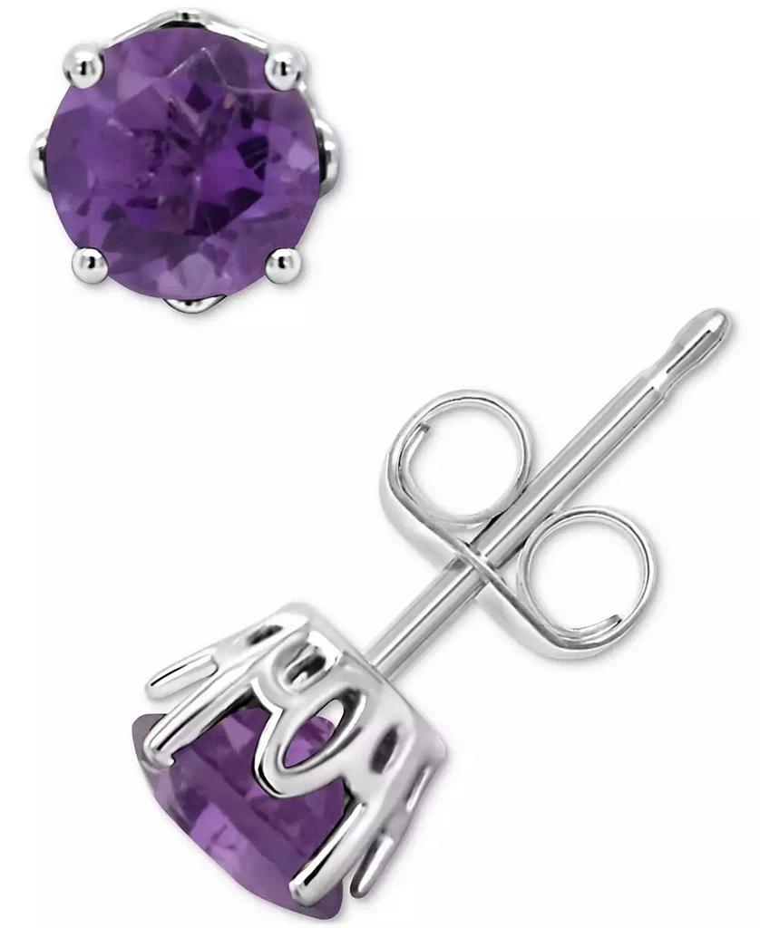 商品Macy's|Rhodolite Garnet Stud Earrings (1-1/5 ct. t.w.) in Sterling Silver (Also in Opal, Citrine, White Topaz, Peridot, Aquamarine, and Amethyst),价格¥421,第1张图片