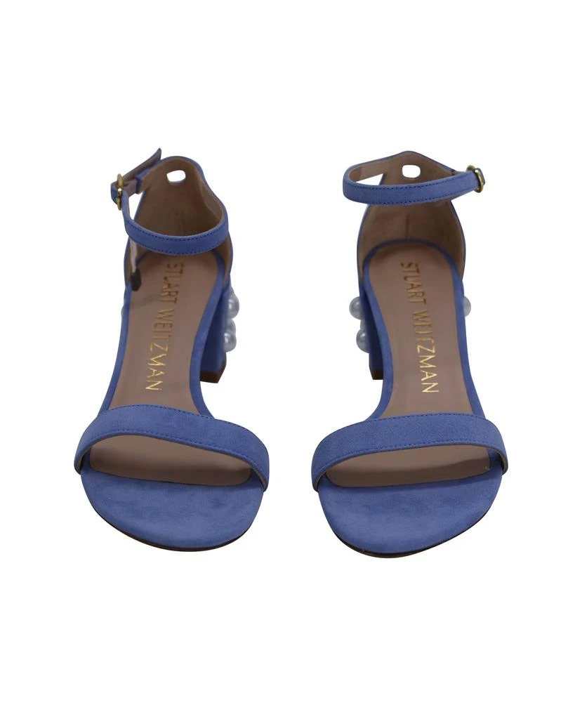 商品[二手商品] Stuart Weitzman|Stuart Weitzman Pearl-Embellished Simple Sandals in Blue Suede,价格¥922,第2张图片详细描述